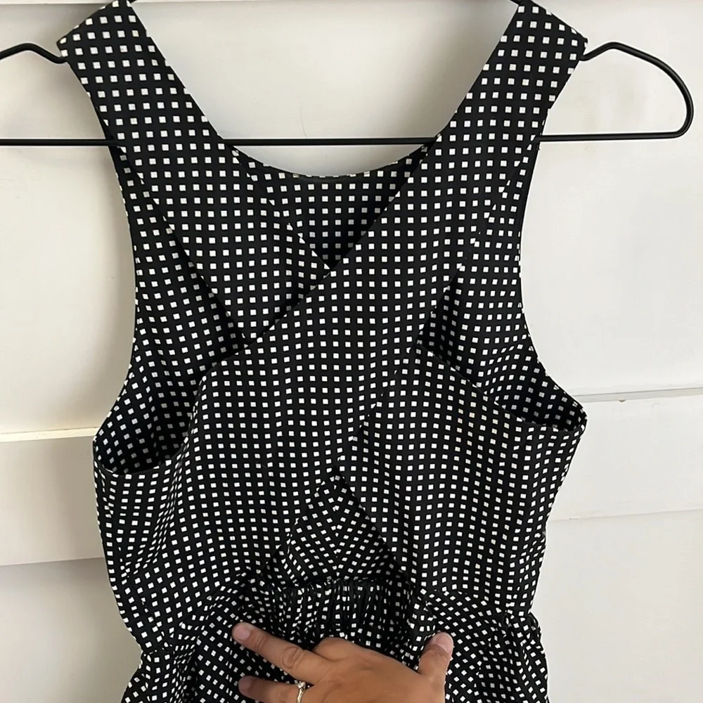 kate spade Black and White Polka Dot Sleeveless Fit-and-Flare Dress